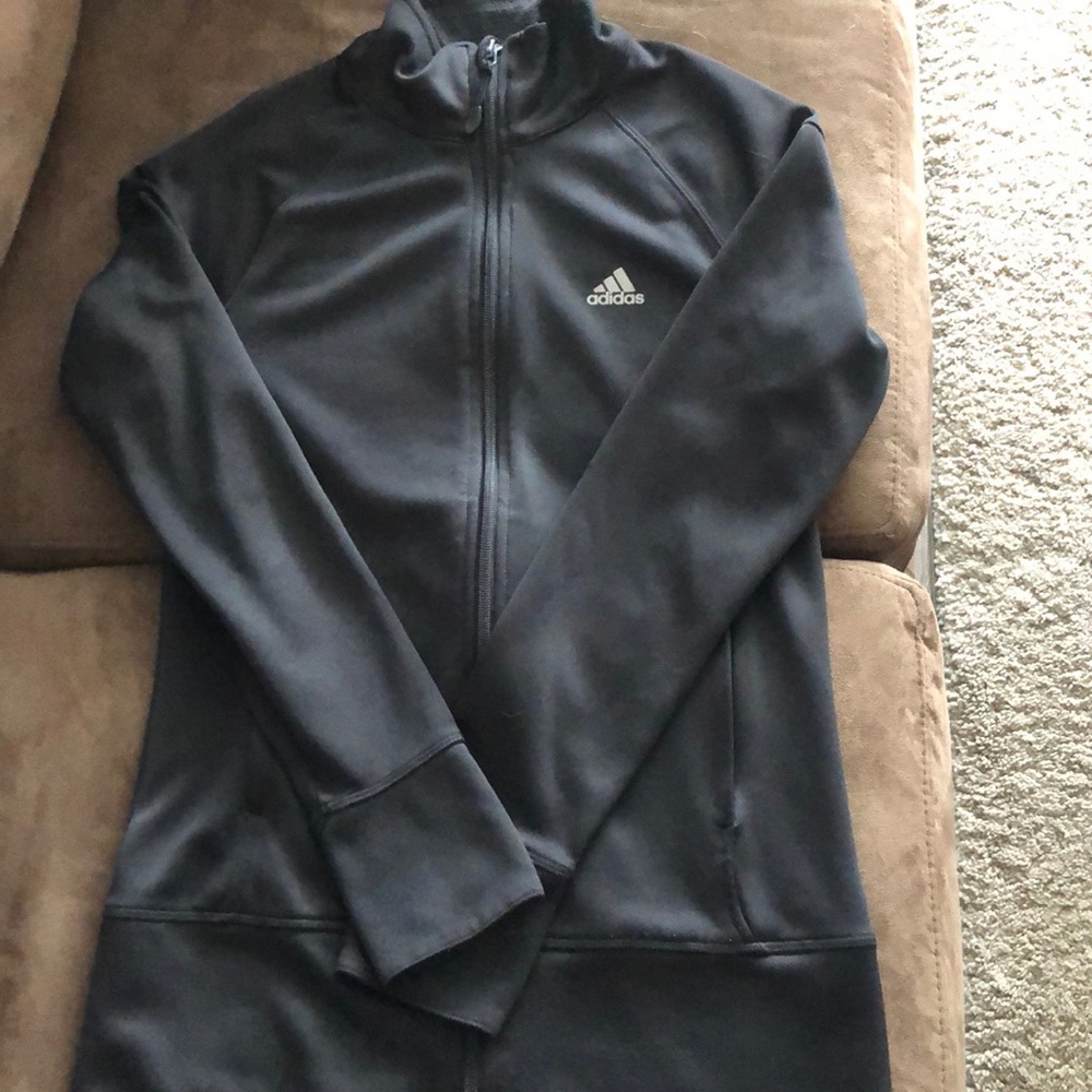 Black Addias Athletic Jacket